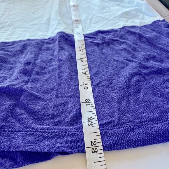 Calvin Klein Jeans White Aqua Blue Colorblock Cap Sleeve Top - Picture 10 of 12